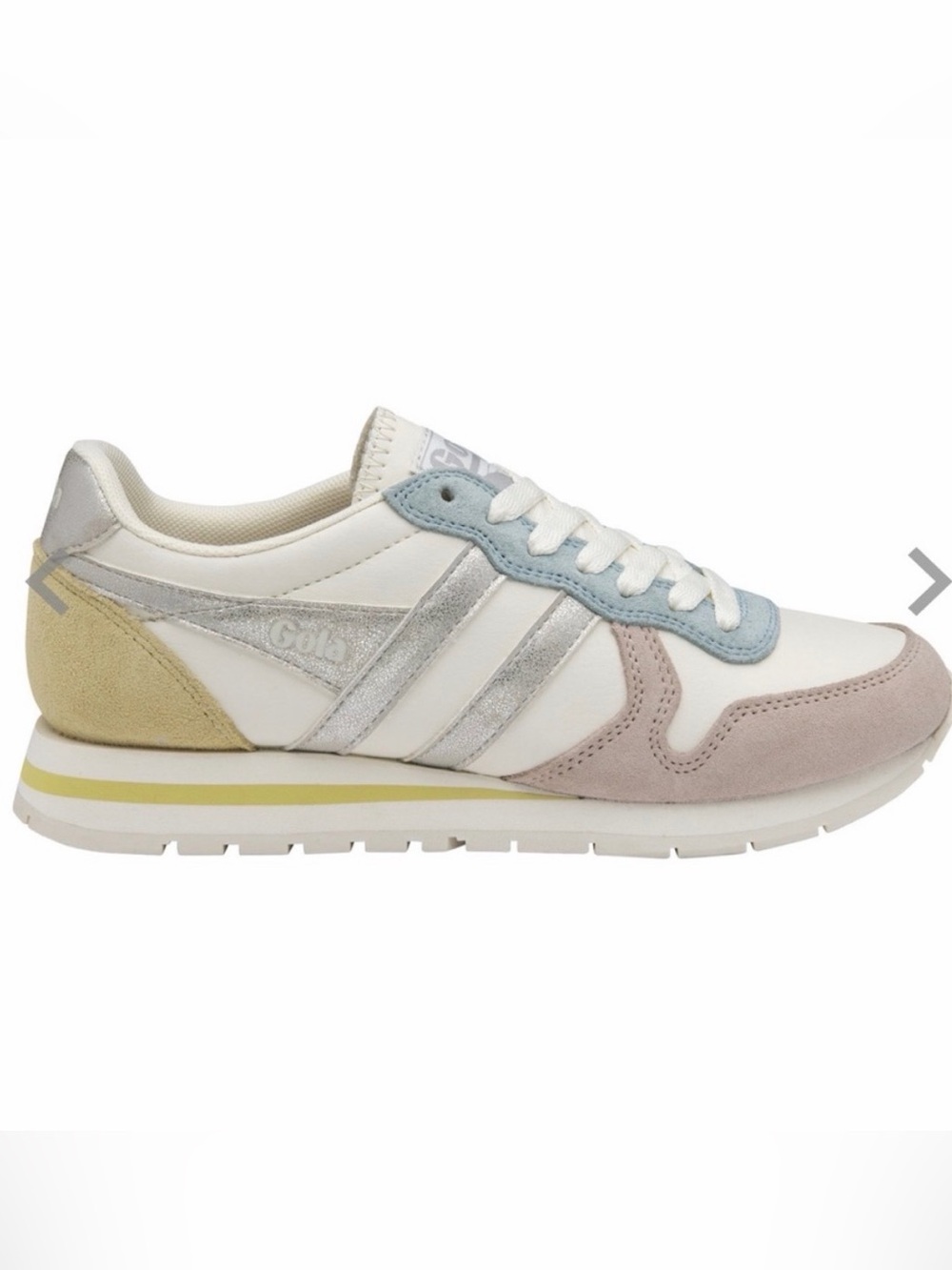 Gola Women's White Silver Pastel Suede Accent Sneaker